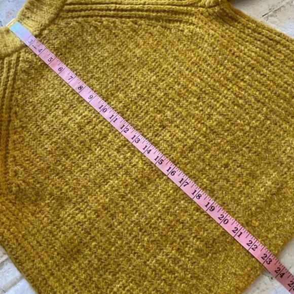 Madewell Pointelle Mock Neck Pullover Sweater Mustard S - Picture 3 of 6